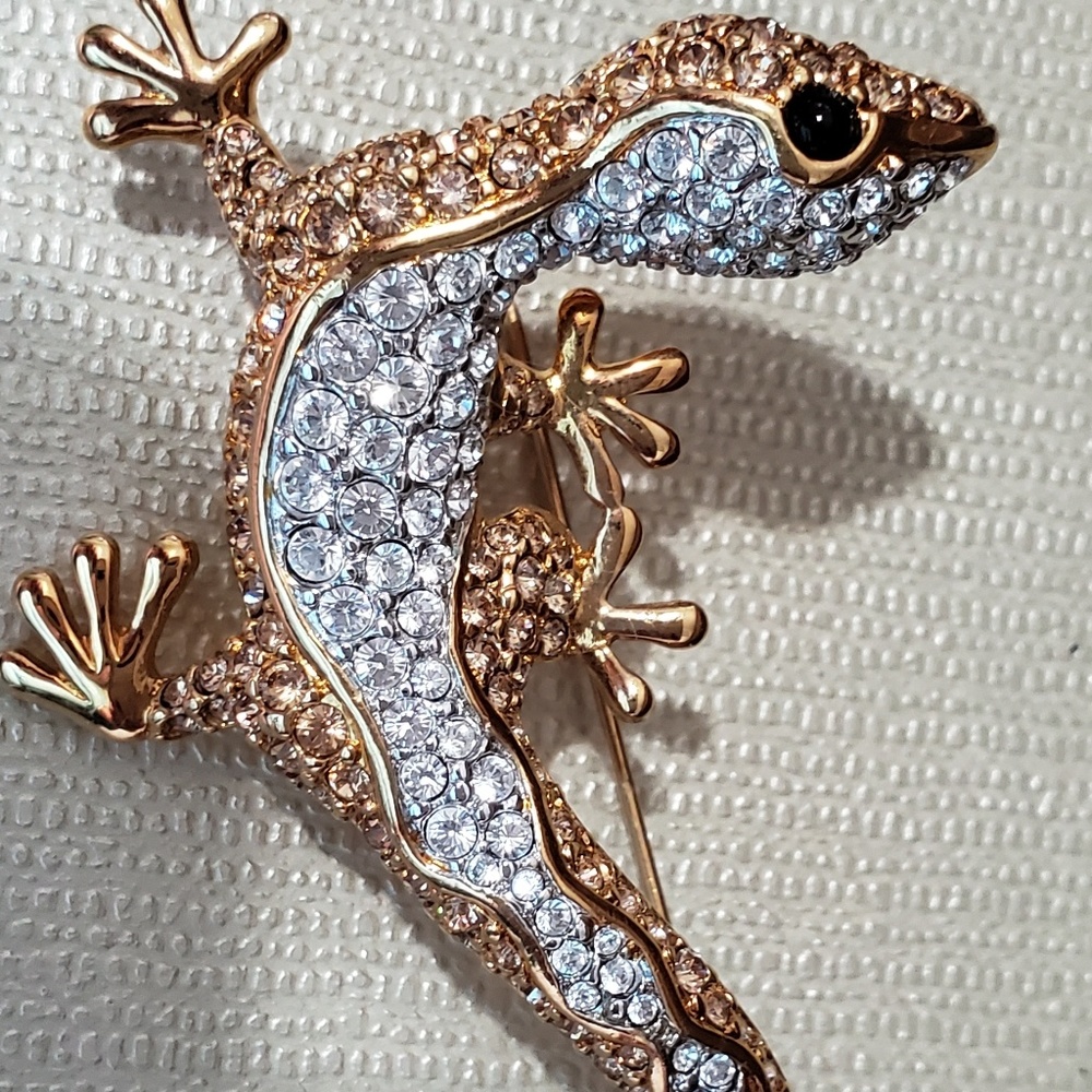 Swarovski salamander brooch